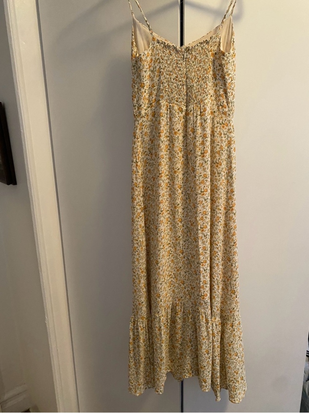 Reformation Yellow Floral Spaghetti-Strap Midi Dress - Picture 3 of 3